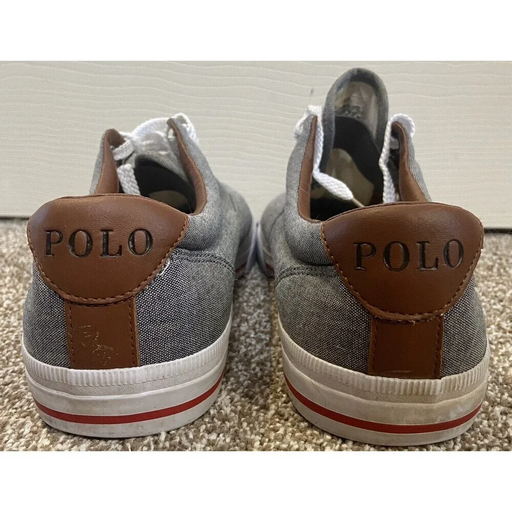 Mens Polo Ralph Lauren Vaughn Canvas Sneakers Gray sz 10D